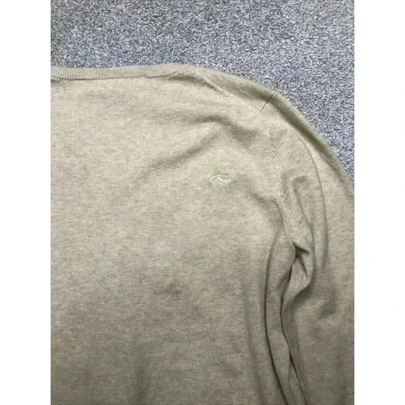 Kjus Sweater Pullover Large Kicki V-Neck Long Sleeves Beige Color Logo Sz L - Picture 10 of 10